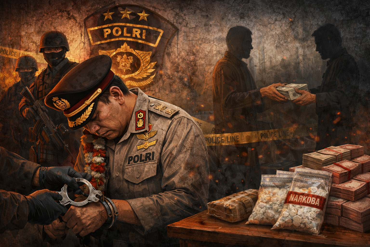 Ilustrasi polisi yang terjerat kasus narkoba catrawarta Ilustrasi polisi yang terjerat kasus narkoba