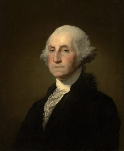 Potret George Washington karya Gilbert Stuart yang menggambarkan presiden pertama Amerika Serikat sekaligus figur sentral dalam pembentukan etika kekuasaan republik modern.