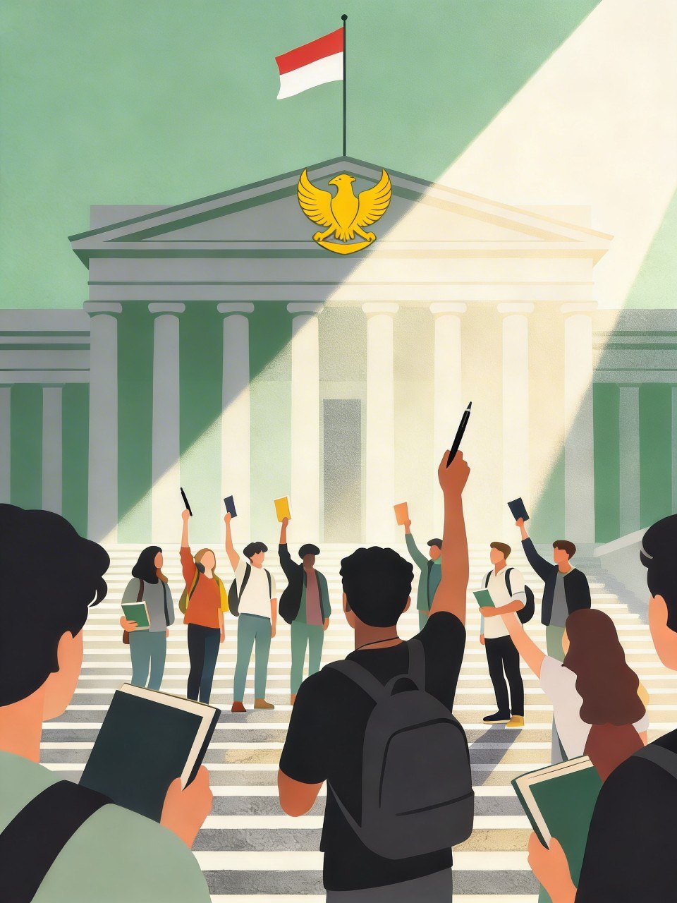 Ilustrasi keberanian mahasiswa catrawarta