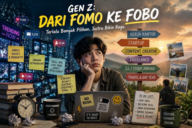 FOBO (fear of better options). Fenomena ini mencerminkan kegelisahan baru Gen Z di tengah dunia yang serba cepat, penuh pilihan, tapi juga semakin tidak pasti.