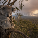 Ilustrasi koala di tengah hutan