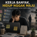 Ilustrasi gen z sibuk