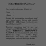 Indonesian apology letter form titled surat permohonan maaf with fields for name and address