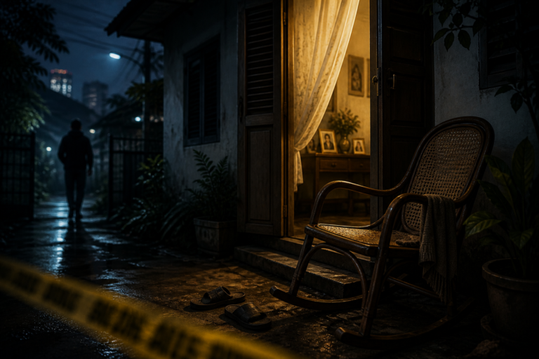 Ilustrasi suasana rumah korban di Pekanbaru, tempat peristiwa pembunuhan yang diduga melibatkan orang terdekat terjadi.
