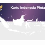 Kartu indonesia pintar card with garuda emblem and a purple gradient top over a white map outline of indonesia