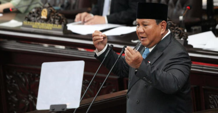 Prabowo saat sedang pidato