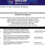 Conference poster slide showing the study title sustained outcomes of dietary interventions in small intestinal bacterial overgrowth management with author list and affiliations imka 2025 seoul branding at top