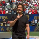 Tom cruise pidato di awal laga final piala dunia 2026 antara spanyol dan argentina di stadion metlife new jersey